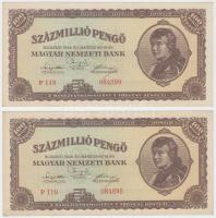 1946. 100.000.000P (4x) párban sorszámkövetők T:I,I-
