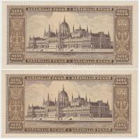 1946. 100.000.000P (4x) párban sorszámkövetők T:I,I-