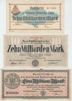 Németország / Weimari Köztársaság 1923. 5db klf szükségpénz, közte Hamburg, Stuttgart T:vegyes Germany / Weimar Republic 1923. 5pcs of diff necessity notes, including Hamburg, Stuttgart C:mixed