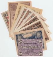 Ausztria 1920. 10db-os Heller szükségpénz tétel T:I,I-,II Austria 1920. 10pcs of Heller necessity notes C:UNC,AU,XF