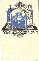 Die kluge Bauerntochter / The Peasants Wise Daughter, Brother Grimm art postcard (EK)