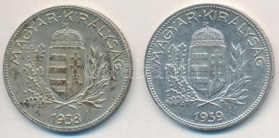 1938-1939. 1P Ag (2x) T:2 patina