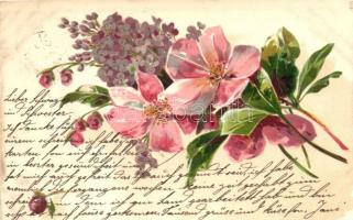 20 db RÉGI litho virágos motívumlap, vegyes minőség / 20 old litho flower motive cards, mixed quality