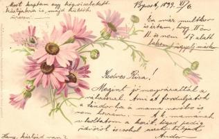 20 db RÉGI litho virágos motívumlap, vegyes minőség / 20 old litho flower motive cards, mixed qualit...