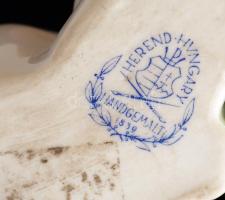 Herendi nyuszi pár, kézzel festett, jelzett, hibátlan, m:8,5 cm, h:7 cm