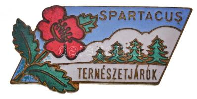 ~1970. "Spartacus Természetjárók" zománcozott fém jelvény (37x18,5mm) T:2