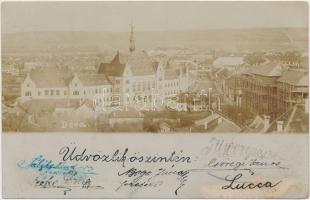1899 Déva; Deva; Látkép a megyeházával, építkezéssel / county hall, construction site, photo (fl)