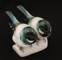 Zsolnay cinke pár, kézzel festett, jelzett, kopott, m:6 cm, h:9 cm