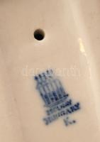 Zsolnay cinke pár, kézzel festett, jelzett, kopott, m:6 cm, h:9 cm