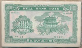 Kína DN Égetési pénz 150db 50.000.000 névértékben eredeti csomagolásban T:I
China ND Hell banknotes...