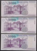 2005,2006,2010. 5000Ft (3x) "BA" + "BC" T:I,I-