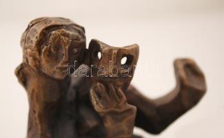 Kerényi Jenő (1908-1975): Színjáték. Bronz, jelzett, számozott (7/1), márvány talapzaton, m:13  cm, ...