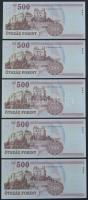 2007. 500Ft "EB" (5x) sorszámkövetők T:I