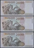 2007. 2000Ft "CA" (3x) sorszámkövetők T:I