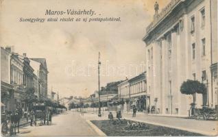 Marosvásárhely, Targu Mures; Szentgyörgy utca, Új postapalota, kiadja Révész Béla / street, postal palace