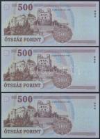 2008. 500Ft "EA" (3x) sorszámkövetők T:I