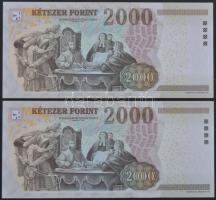 2010. 2000Ft "CB" (2x) sorszámkövetők T:I