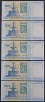 2011. 1000Ft "DC" (5x) sorszámkövetők T:I
