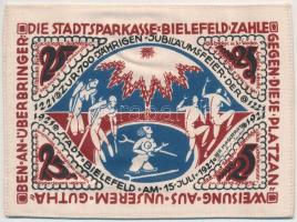 Németország / Weimari Köztársaság / Bielefeld 1921. 25M selyem, bélyegzéssel T:I
Germany / Weimar R...