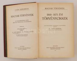 Magyar törvények. (Codex Hungaricus.) Az alkalmazásban levő magyar törvények gyüjteménye. Szerk.: Gr...
