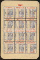 1942 Arany Ászok reklámos kártyanaptár