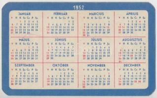 1952 Maszovlet reklámos kártyanaptár