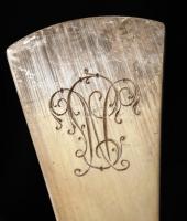 Ezüst (Ag.) leveses kanál (6db), monogrammal, jelzett, mesterjeggyel, h:21 cm, nettó: 464 g