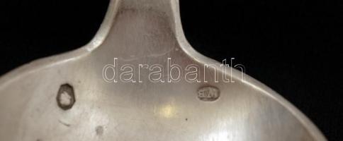 Ezüst (Ag.) leveses kanál (6db), monogrammal, jelzett, mesterjeggyel, h:21 cm, nettó: 464 g