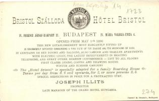 Budapest V. Hotel Bristol és a Királyi vár, a szálloda reklámlapja (nonPC)(EB)