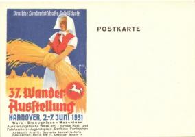 1931 Hannover 37. Wanderausstellung Tiere, Erzeugnisse, Maschinen / advertisment postcard of the 37th Traveling Exhibition, Animals, Produce, Machines (nonPC)