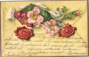 Flowers with letter, stamp, litho (EK)