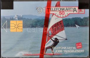 1991 "Balaton Surf" telefonkártya eredeti, bontatlan csomagolásban