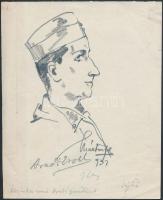 Márton Ferenc (1884-1940): 1933 Jamboree. Aradi Zsolt (1908-1963).Ceruza, papír, jelzett, 18×12 cm /Scout graphic, pencil, paper, signed