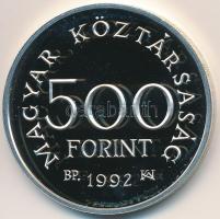1992. 500Ft Ag "Károly Róbert" dísztokban, számozott tanúsítvánnyal T:PP felületi karc, ki...