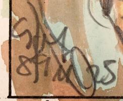 Cs. Németh Miklós (1934-2012): Párocska. Akvarell, papír, jelzett, 15×11 cm