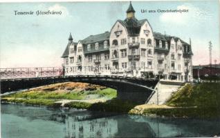 Temesvár, Timisoara; Úri utca, Gemeinhart-épület, híd / street, building, bridge (EK)