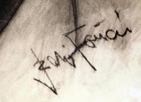 Szabó Zoltán (1929-2014): Férfi portré, szén, papír, jelzett, 63,5×49 cm