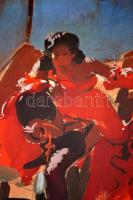 Istokovits Kálmán (1898-1990): Táncos, vegyes technika, papír, paszpartuban, üvegezett fa keretben, ...