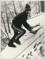 cca 1968 Borka Attila: Hágóvas és jégcsákány, feliratozott vintage fotó, 24x18 cm