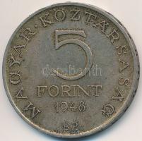 1948. 5Ft Ag "Petőfi" T:2 szennyeződés, kis ph., patina