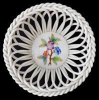Herendi Viktória mintás, kézzel festett, jelzett, hibátlan,  d:11,5 cm, m:4,5 cm