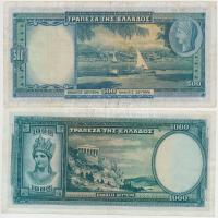 Görögország 1939. 500D + 1000D T:III
Greece 1939. 500 Drachmai + 1000 Drachmai C:F