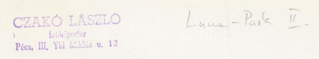 cca 1975 Czakó László: Luna-park, pecséttel jelzett vintage fotóművészeti alkotás, 24x16 cm