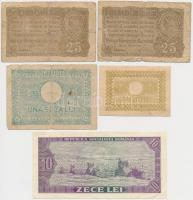 Románia / Német megszállás 1917. 25b (2x) + 1945 20L + 100L + 1966. 10L T:III,III-
Romania / German...
