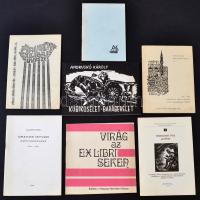 7 db különféle, többnyelvű ex librisekkel, grafikákkal kapcsolatos érdekes nyomtatvány, katalógus, így benne: Mai magyar ex libris művészet, Varsányi Pál grafikái, Virág az ex libriseken, stb.