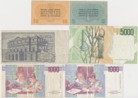 Olaszország/Velence/osztrák-magyar megszállás 1918. 5c + 10c + 1969. 1000L + 1985. 5000L + 1990. 100...