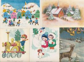 143 db MODERN motívumlap, vegyes minőség; karácsonyi üdvözlő lapok / 143 modern motive cards, mixed ...