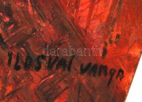 Ilosvai jelzéssel: Utca részlet. Vegyes technika, falemez, 53×82 cm