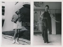 cca 1940 Lukács Margit (1914-2002) a Nemzet Színésze lakásában, 3 db vintage fotó, 18x12 cm