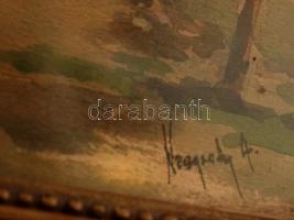 Neogrády jelzéssel: Halastó. Akvarell, papír, üvegezett sérült keretben, 20×29 cm